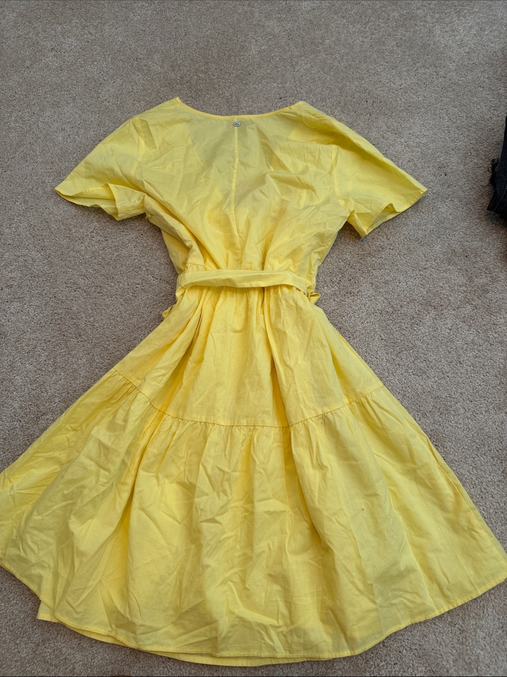 HUGO Bright Yellow Wrap Mini Dress - Picture 3 of 4